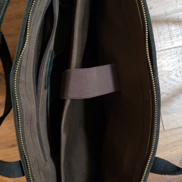 S-ZONE Genuine Leather Tote Bag/Work Shoulder Crossbody ~ Black - Picture 7 of 10